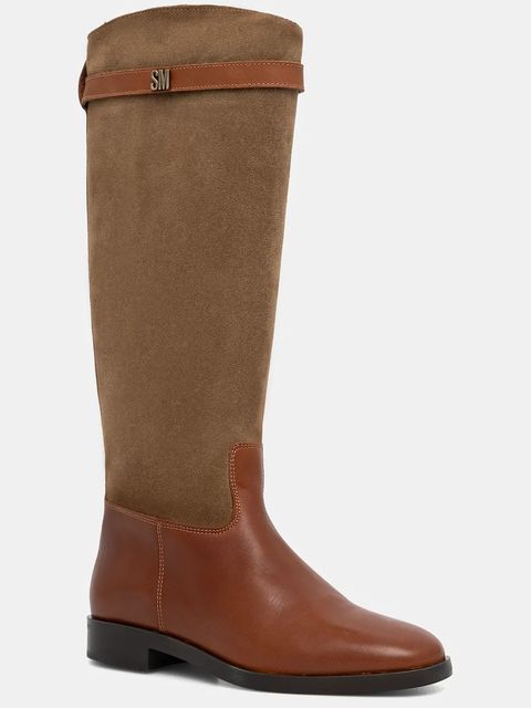 Steve Madden kozaki skórzane Novi damskie kolor beżowy na płaskim obcasie 11004728 - zdjęcie produktu nr 1