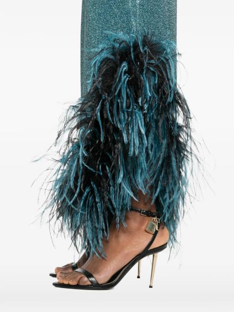 Oséree Lumière Plumage halterneck dress - Blue