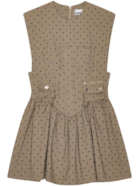 GANNI polka dot-print minidress - Neutrals - zdjęcie produktu nr 1