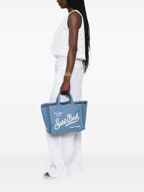 MC2 Saint Barth Colette fringed logo-print tote bag - Blue - zdjęcie produktu nr 2