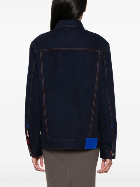 Burberry logo-patch denim jacket - Blue