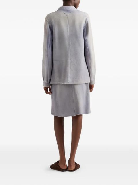 Prada button-up patch-pocket skirt - Blue