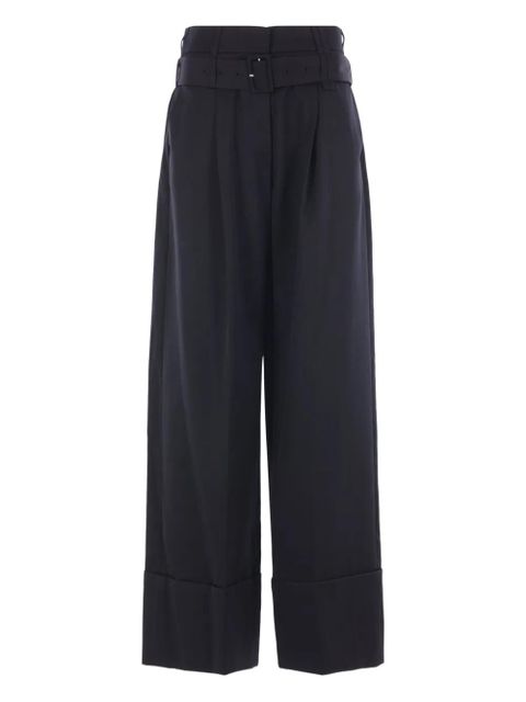 Simone Rocha belted cuffed wide-leg trousers - Blue - zdjęcie produktu nr 1
