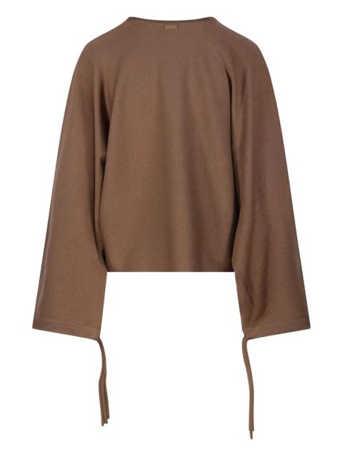 Max Mara tie-detail sweatshirt - Brown