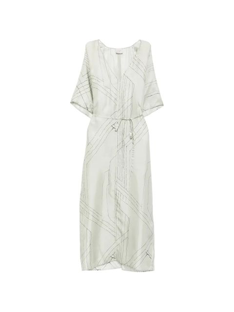 Alysi abstract-print tie-waist midi dress - Green - zdjęcie produktu nr 1