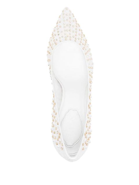 René Caovilla pointed toe pumps - White
