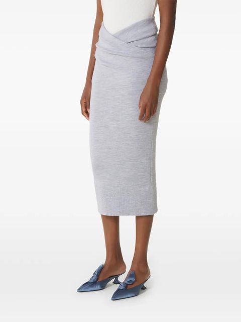 Lanvin draped wrap-effect midi skirt - Grey