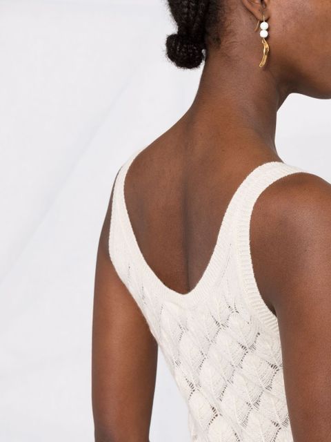 Chloé shell-knit cashmere dress - White