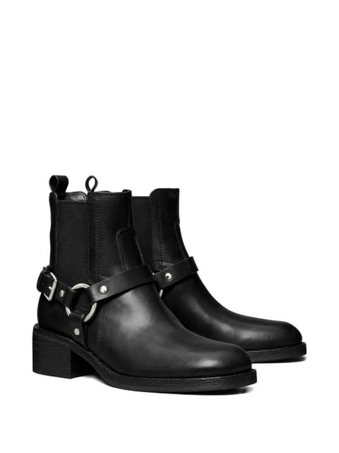 Tory Burch buckle-strap ring detail boots - Black