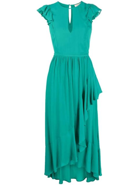 TWINSET ruffled asymmetric midi dress - Green - zdjęcie produktu nr 1