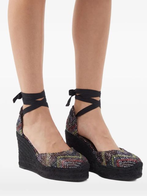 Missoni sequined wedge-heel espadrilles - Black