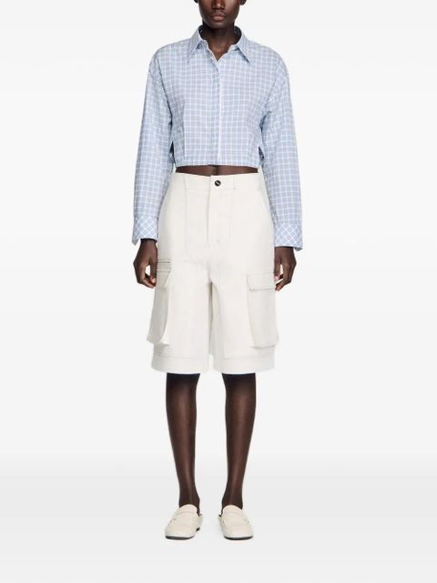 SANDRO wide-leg cotton bermuda shorts - White - zdjęcie produktu nr 2