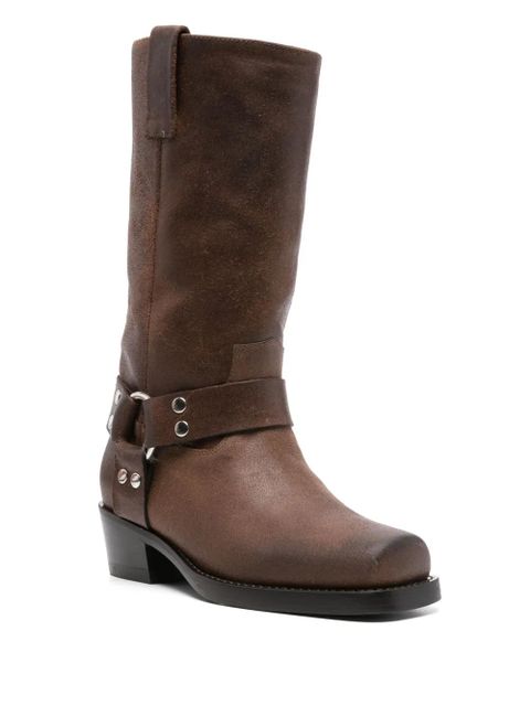 Paris Texas 45mm buckle-strap leather boots - Brown