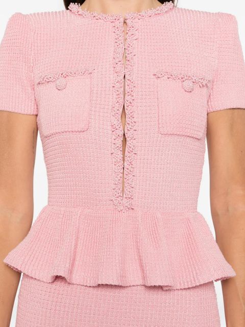 Self-Portrait peplum midi dress - Pink
