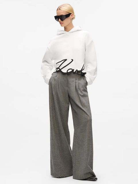 Karl Lagerfeld bluza damska kolor biały z aplikacją A4W20039