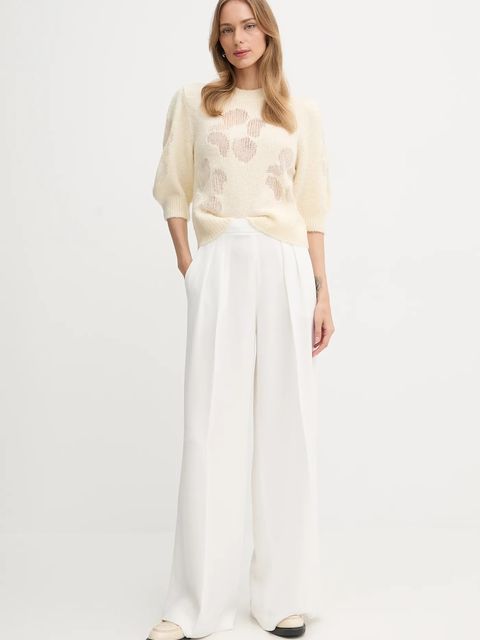 United Colors of Benetton sweter z dodatkiem wełny damski kolor beżowy lekki 18L4E10EV - zdjęcie produktu nr 2