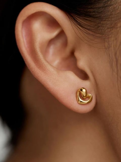 Monica Vinader small Infinity heart stud earrings - Gold - zdjęcie produktu nr 2