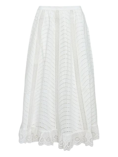 Ulla Johnson lace-trim midi skirt - White - zdjęcie produktu nr 1