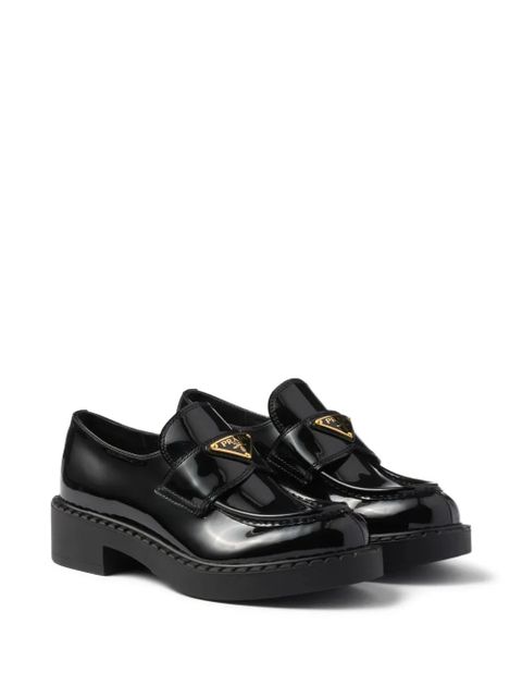 Prada patent-finish leather loafers - Black - zdjęcie produktu nr 2