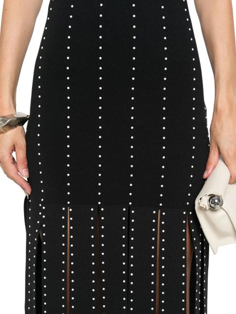 SANDRO pearl-embellished sleeveless dress - Black