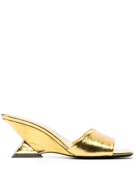 The Attico 70mm Cheope leather sandals - Gold - zdjęcie produktu nr 1