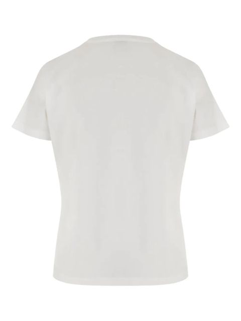 PINKO crystal-embellished logo crew-neck T-shirt - White - zdjęcie produktu nr 2