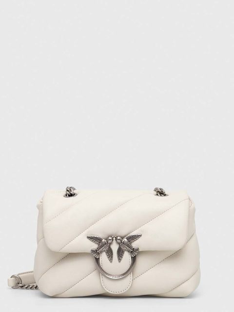 Pinko torebka skórzana kolor biały 100039 A0F2 - zdjęcie produktu nr 1