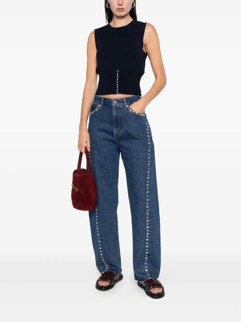 SANDRO frayed-hem trousers - Blue - zdjęcie produktu nr 2