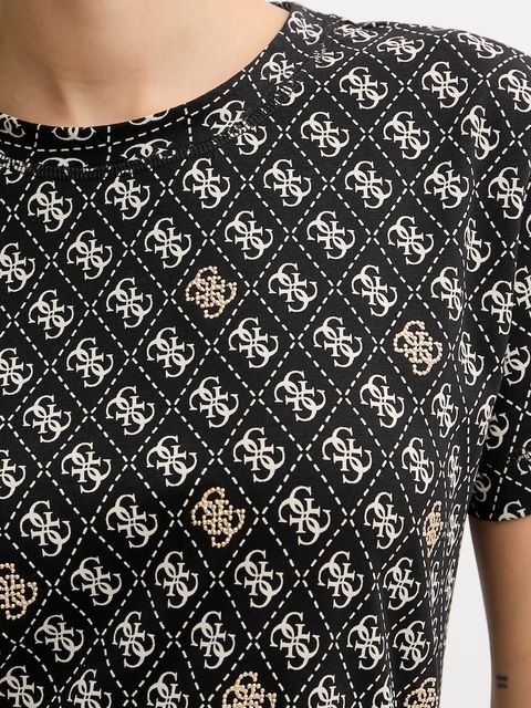 Guess t-shirt bawełniany RHOMBUS damski kolor czarny V5BI14 I3Z14