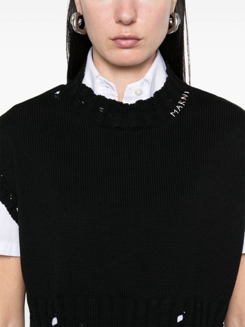 Marni distressed-effect vest - Black