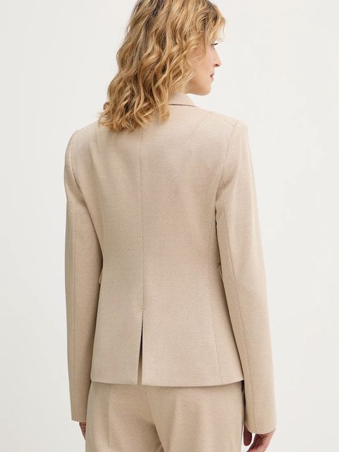 BOSS marynarka kolor beżowy jednorzędowa 50555741