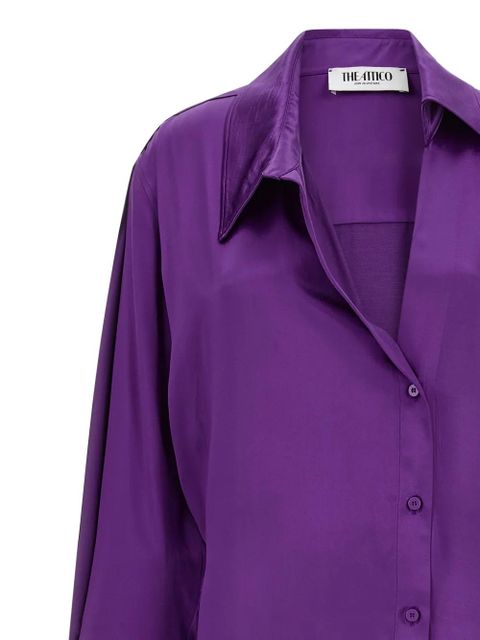 The Attico asymmetric button chemisier midi dress - Purple - zdjęcie produktu nr 1