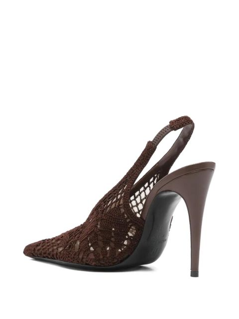 Magda Butrym 100mm slingback knitted pumps - Brown