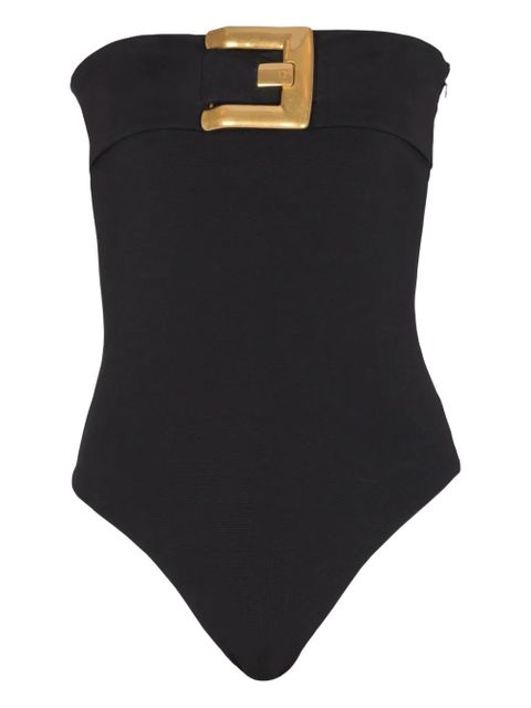 Balmain buckle crepe-texture bodysuit - Black - zdjęcie produktu nr 1