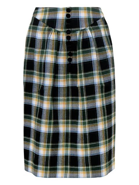SHUSHU/TONG pleated checked skirt - Black - zdjęcie produktu nr 1