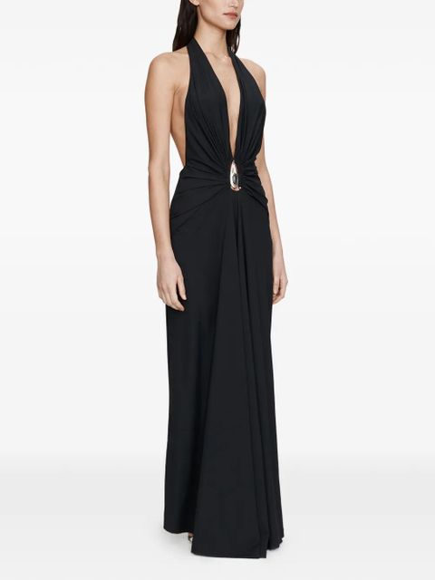 Christopher Esber crystal pendant ruched dress - Black - zdjęcie produktu nr 2