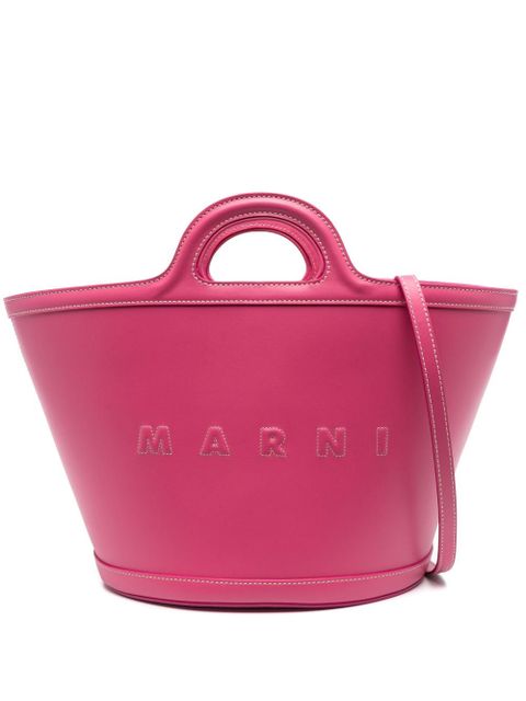 Marni Tropicalia leather tote bag - Pink - zdjęcie produktu nr 1