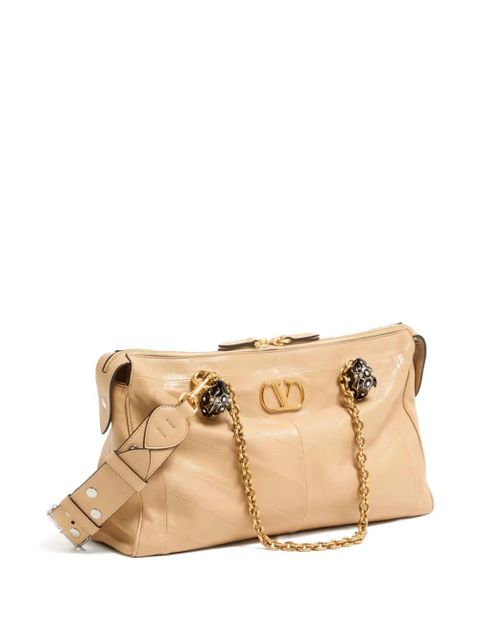 Valentino Garavani Valentino Garavani Panthea Shoulder Bag In Nappa Leather With Chevron Pattern - Neutrals
