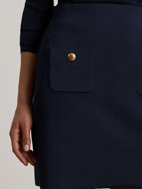 Lauren Ralph Lauren spódnica kolor granatowy mini prosta 200P03461