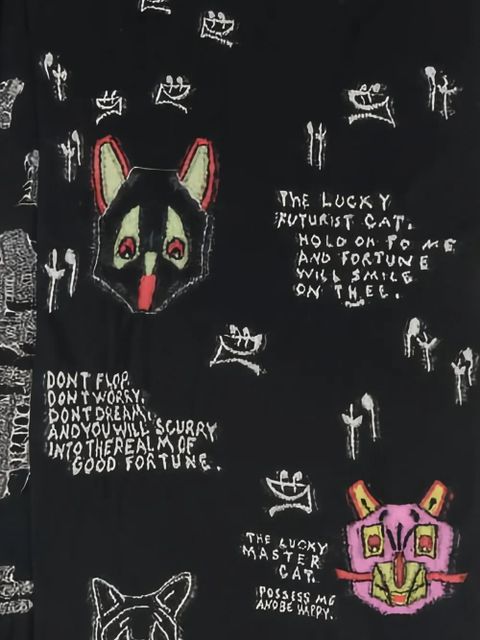 LOEWE embroidered scarf - Black - zdjęcie produktu nr 2