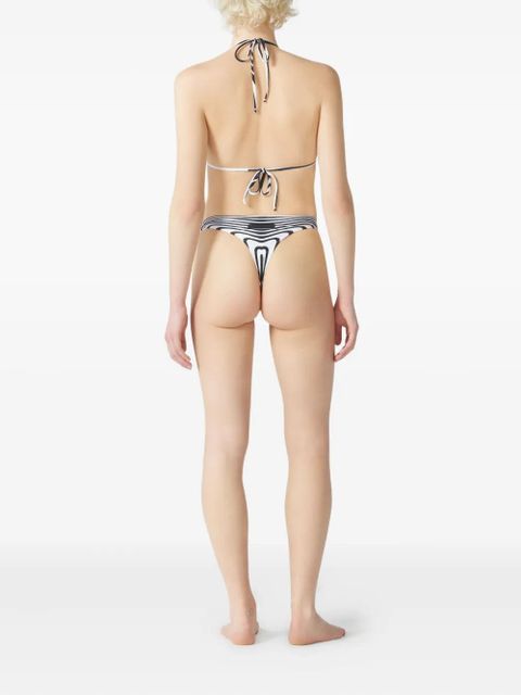 Jean Paul Gaultier stripes morphing bikini bottom - White