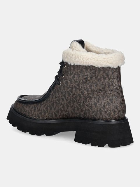 MICHAEL Michael Kors botki Cade damskie kolor brązowy na płaskim obcasie ocieplone 40F5CAFE5B.292