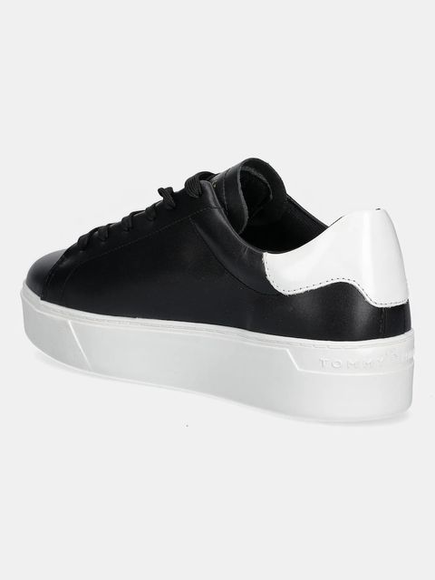 Tommy Hilfiger sneakersy skórzane CHIC PLATFORM CUPSOLE PATENT damskie kolor czarny FW0FW08681