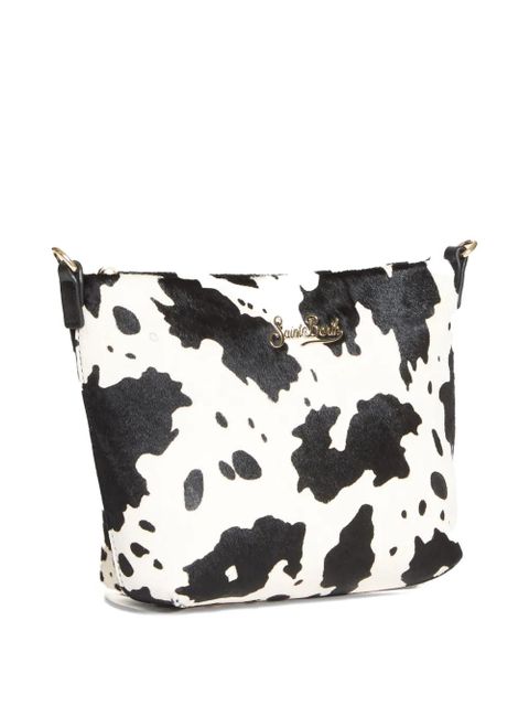 MC2 Saint Barth Aline cow-print leather clutch bag - White