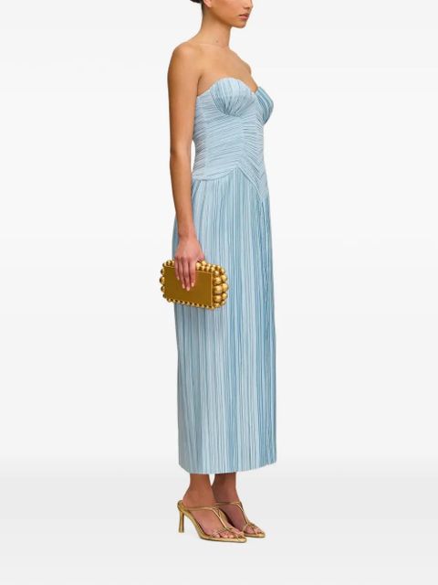 Cult Gaia Ashika ruched pleated midi dress - Blue