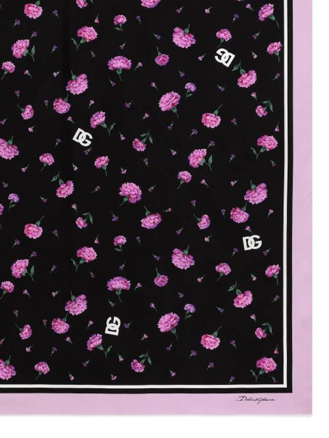 Dolce & Gabbana carnations-print scarf - Black - zdjęcie produktu nr 2