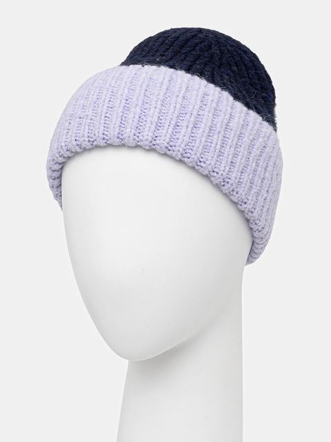 United Colors of Benetton czapka z domieszką wełny kolor granatowy 6NWBDA01L