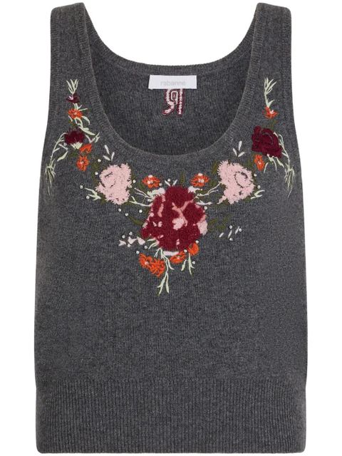 Rabanne embroidered tank top - Grey - zdjęcie produktu nr 1