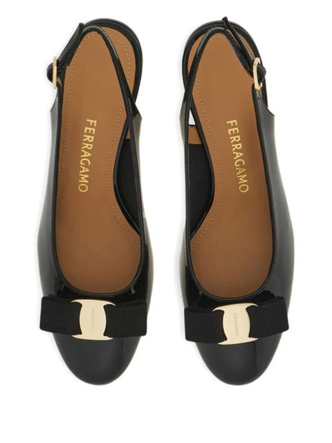 Ferragamo 50mm Vara bow-detail slingback pumps - Black
