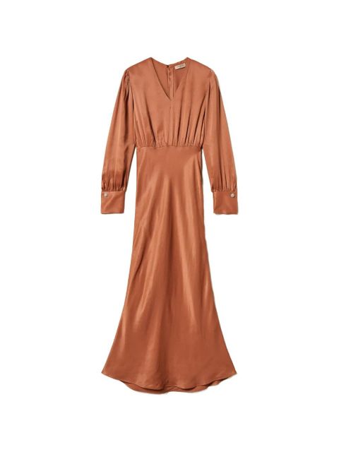 TWINSET long satin dress - Brown - zdjęcie produktu nr 1